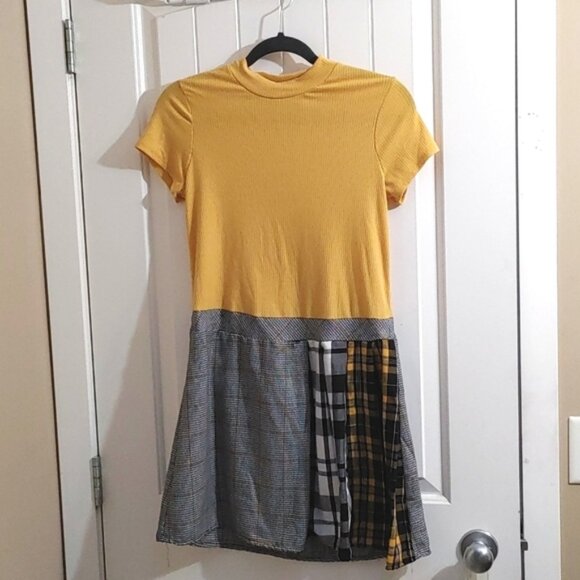 Wonder Nation youth XXL (18) Harry Potter style yellow black plaid dress - Picture 1 of 7